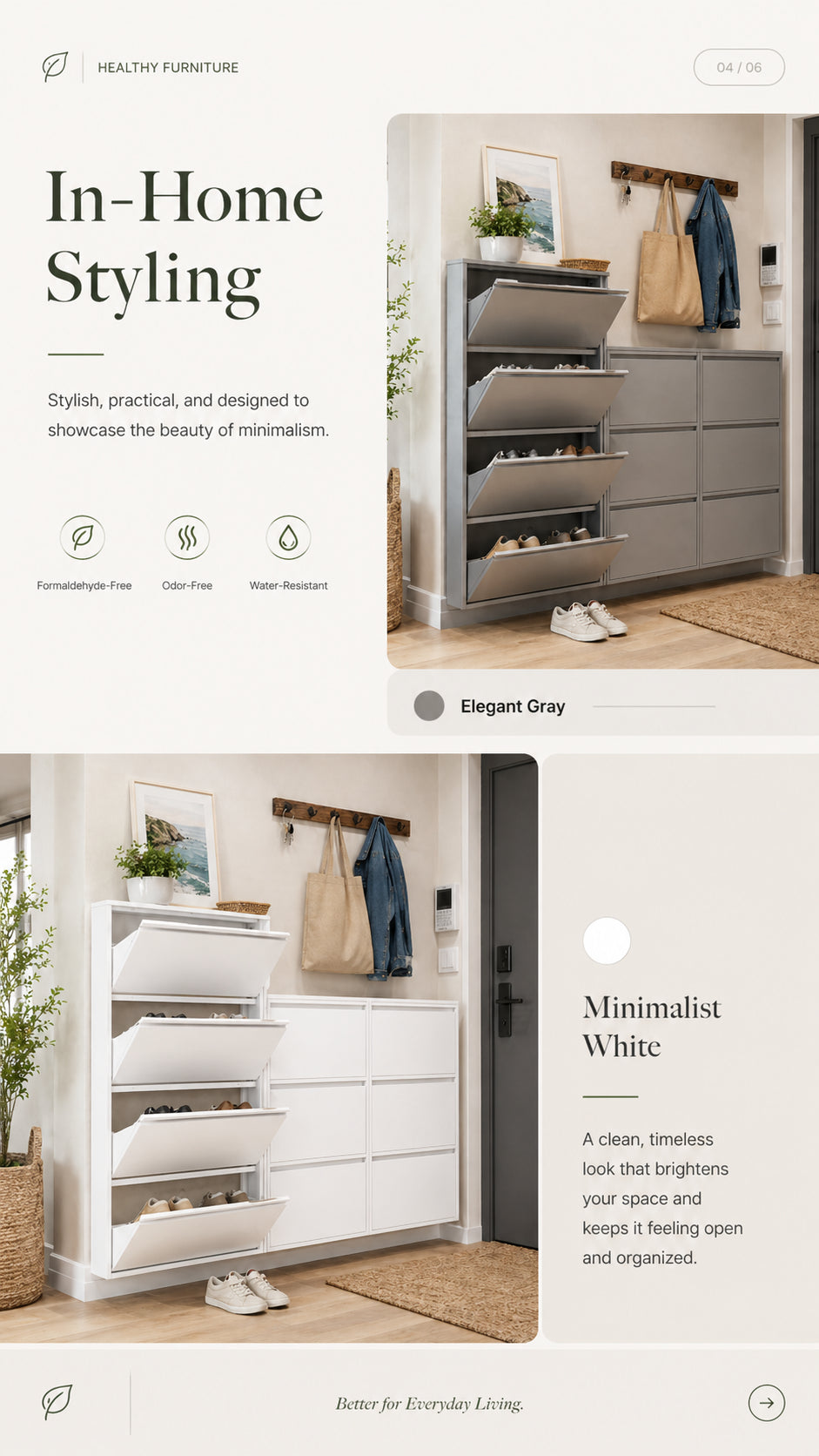 Ultra Slim Flip-Drawer Shoe Cabinet for Small Entryway & Apartment Shoe Storage