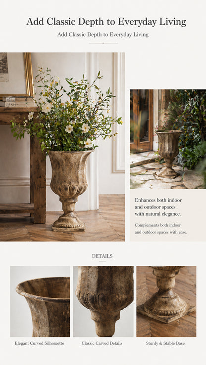 Large Wabi-Sabi Floor Vase for Dried Branches, Entryway & Living Room Decor
