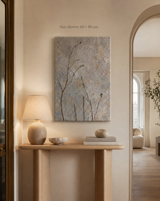 Neutral Beige Botanical Canvas Wall Art for Living Room, Bedroom & Entryway