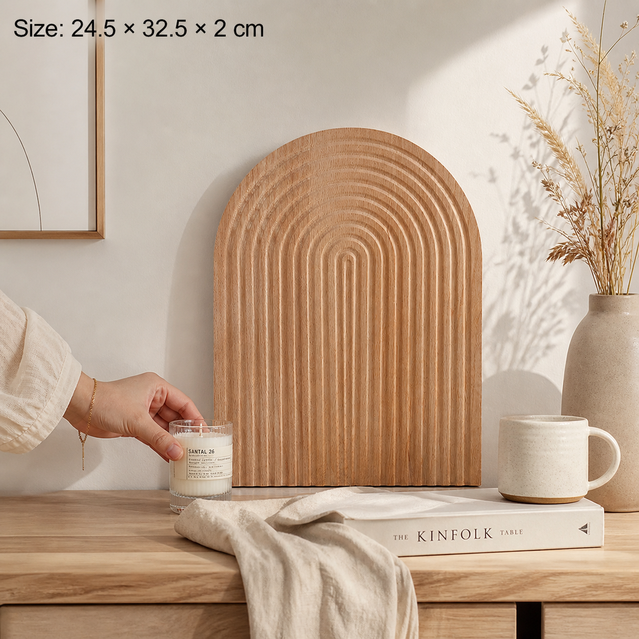 Wooden Serving Board & Charcuterie Tray for Kitchen Counter Decor and Hosting