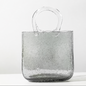 Clear Glass Handbag Purse Vase for Flowers, Vanity Decor & Table Centerpiece
