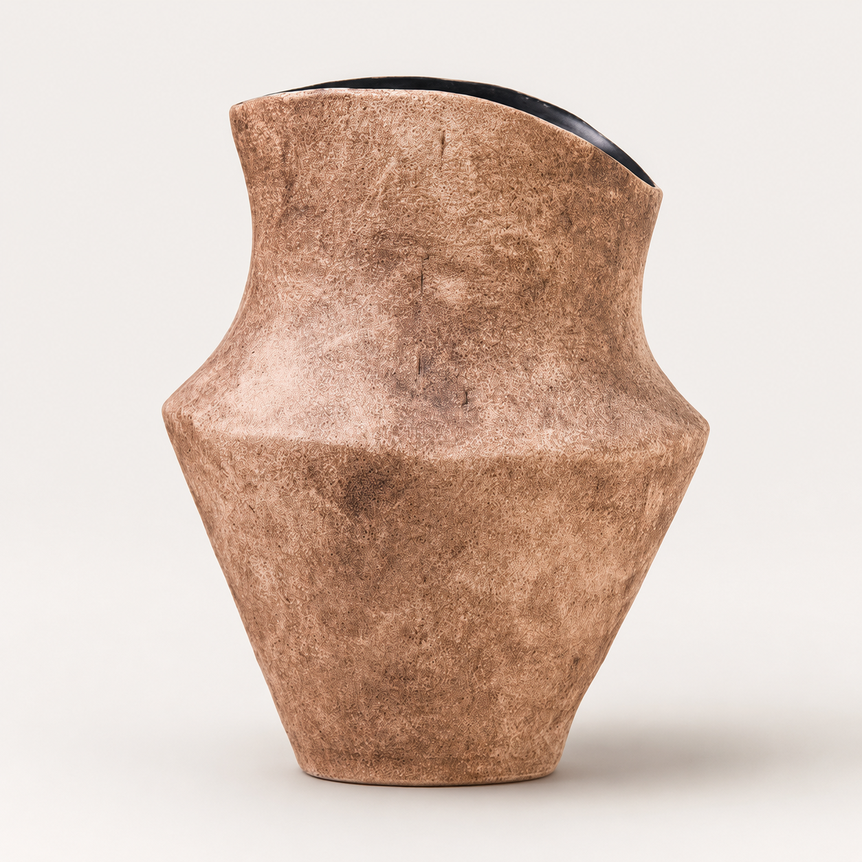 Modern Textured Ceramic Vase for Shelf, Console Table & Japandi Apartment Decor