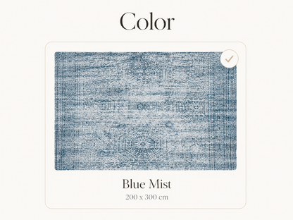6'7" x 9'10" Washable Vintage Area Rug, Low-Pile Non-Slip Rug for Living Room & Bedroom