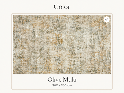 6'7" x 9'10" Washable Vintage Area Rug, Low-Pile Non-Slip Rug for Living Room & Bedroom